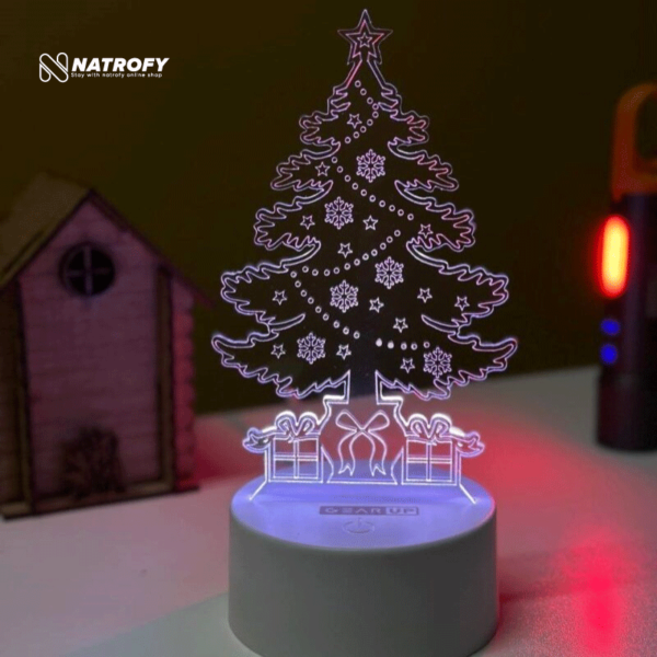 GearUP Acrylic Multicolor Night Lamp (Christmas Tree)