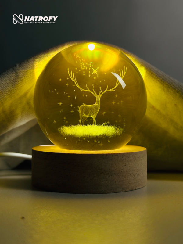 Color Changing LED 3D Crystal Ball – Deer