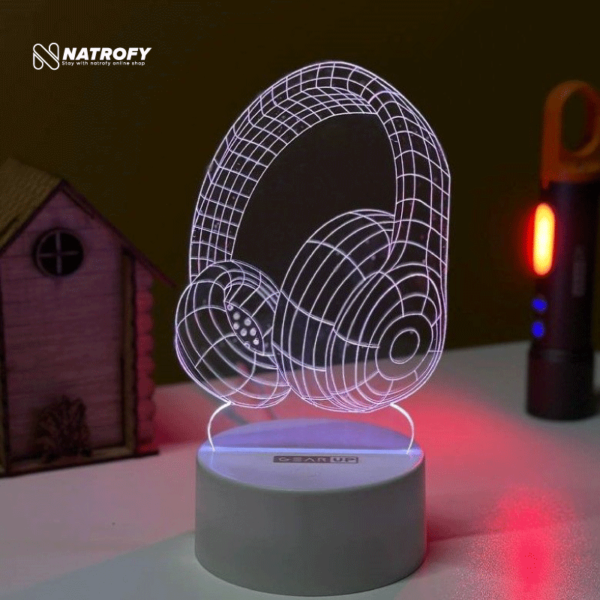 GearUP Acrylic Multicolor Night Lamp (Headphone)- WHITE