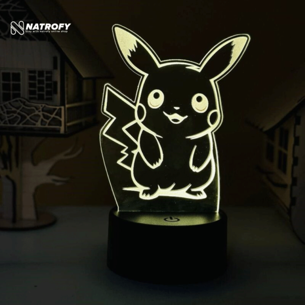 GearUP Acrylic Multicolor Night Lamp (Pikachu) BLACK