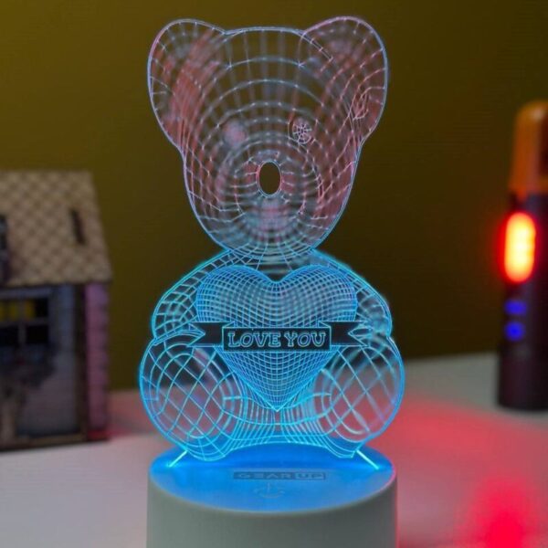 Acrylic Multicolor Night Lamp (Love Bear)